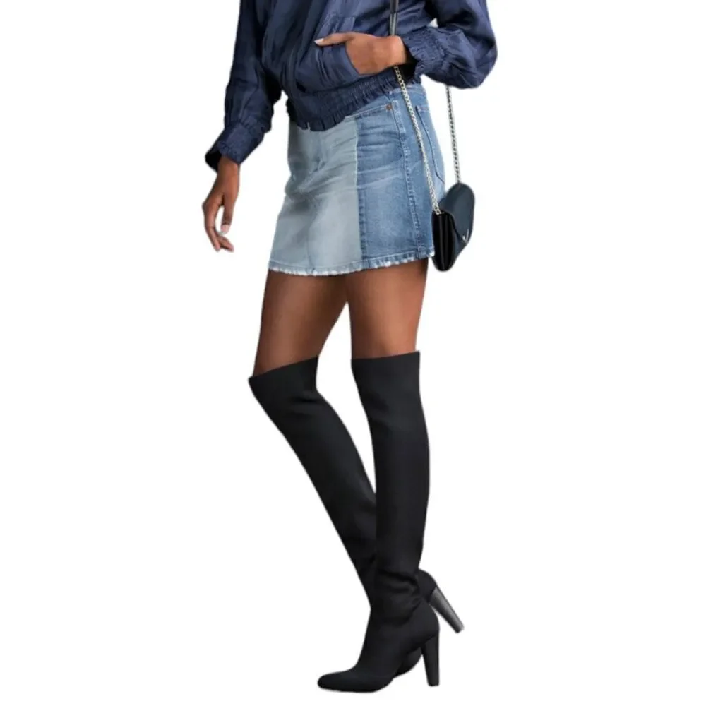 Charles By Charles David Simone Navy Blue Over-The-Knee Stretch Knit Boots